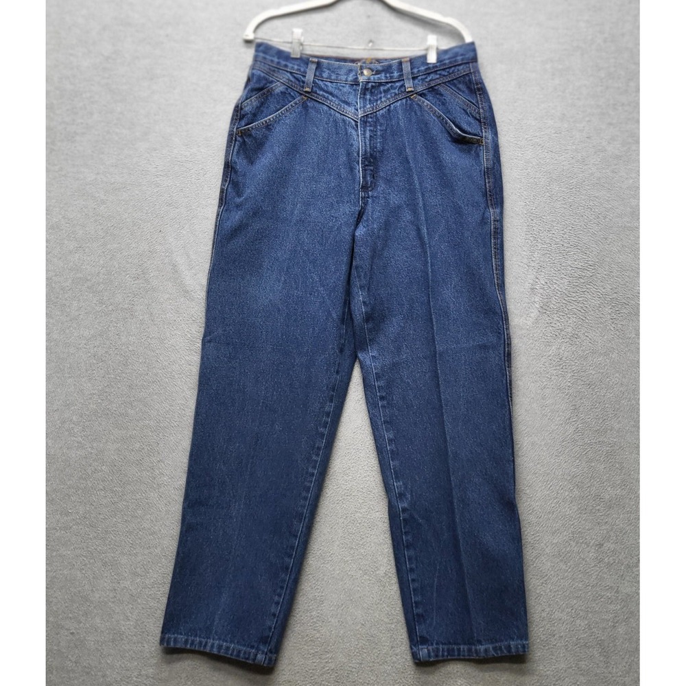 VINTAGE Rockies Women Jeans 16 XL Blue Denim Logo Western High Rise